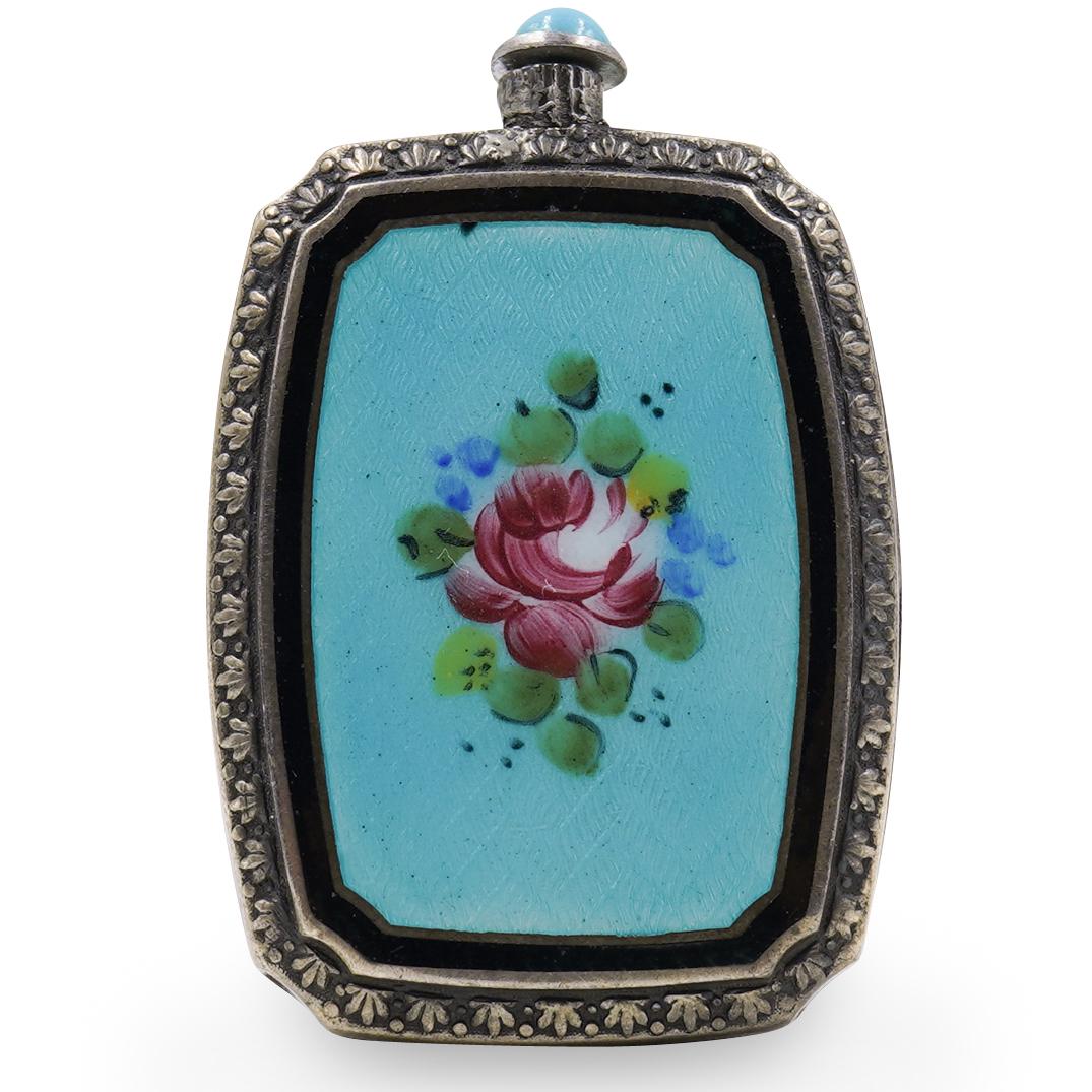 Antique Silver Enamel Perfume Bottle (1 of 2)