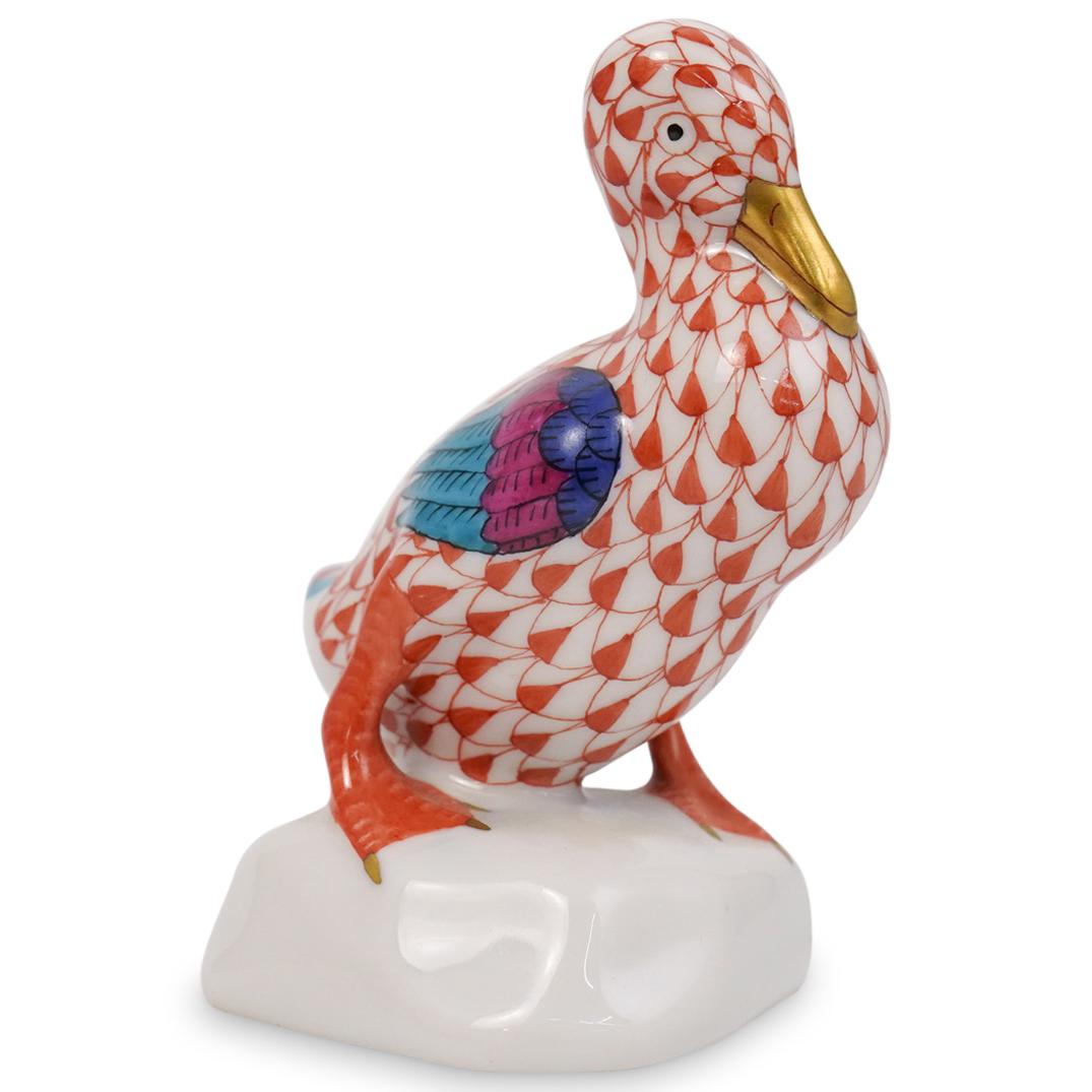 Herend Porcelain Fishnet Duck Figurine (1 of 3)