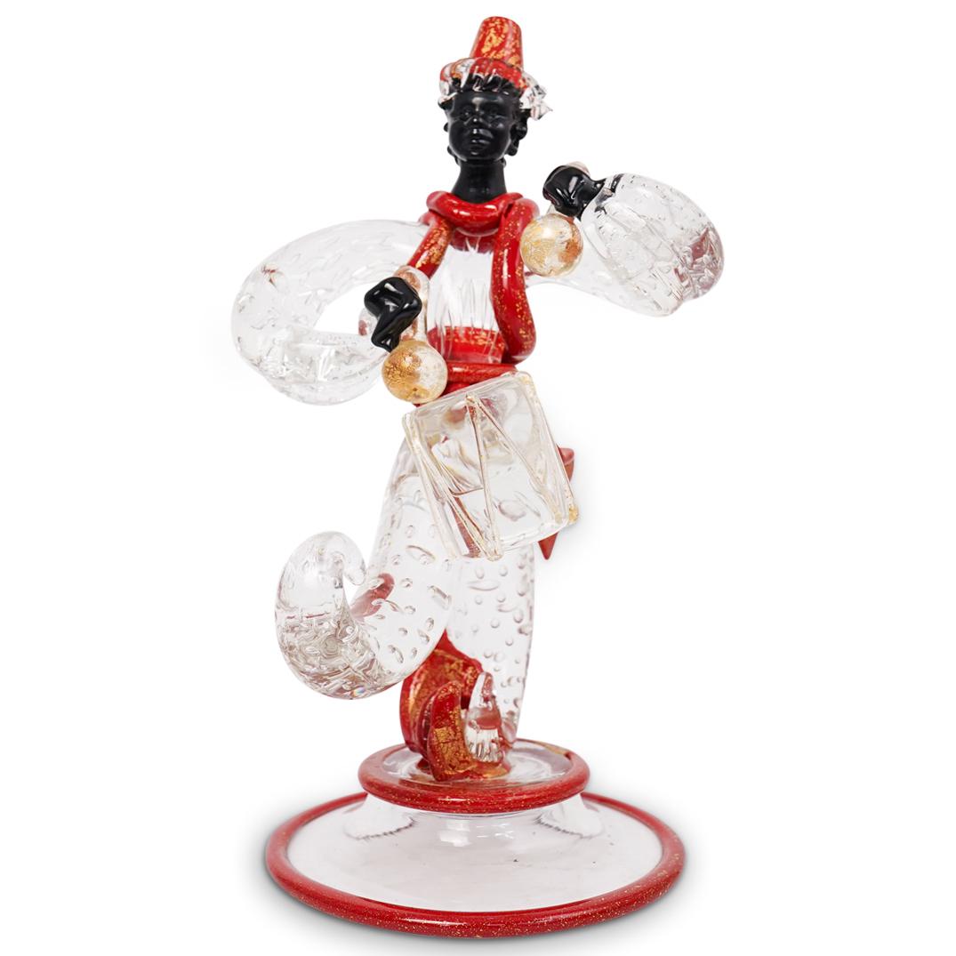 Seguso Style Murano Blackamoor Drummer (1 of 5)