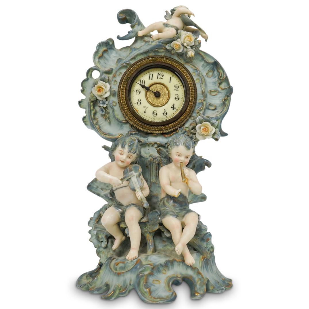 German Porcelain Cherub Clock (1 of 6)