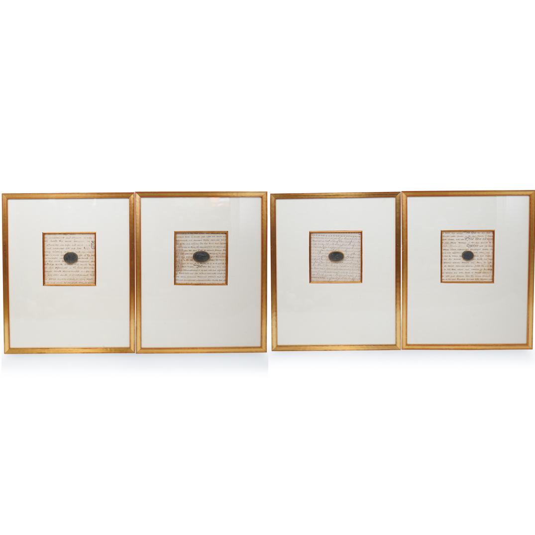 (4 Pc) Pair of Mid 19th Century Black Basalt Intaglios (1 of 12)