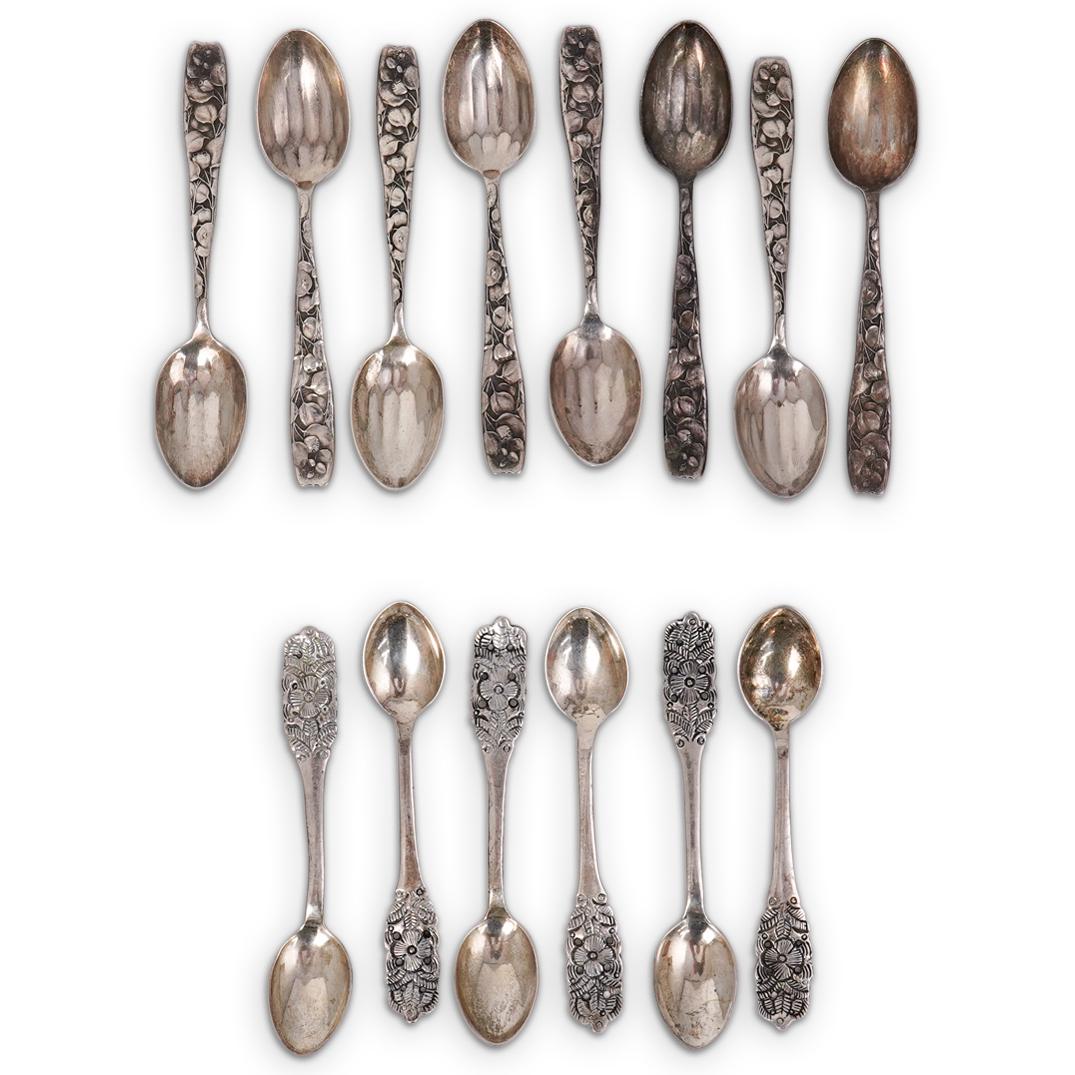 (14 Pc) Set of Sterling Silver Tea Spoons (1 of 4)