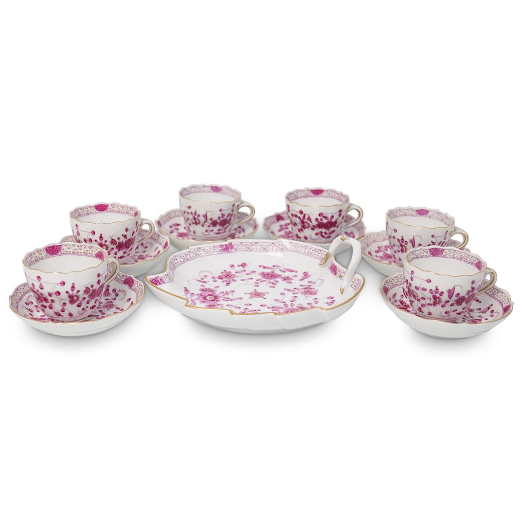 (13 Pc) Meissen Porcelain Tea Cup Set (1 of 6)