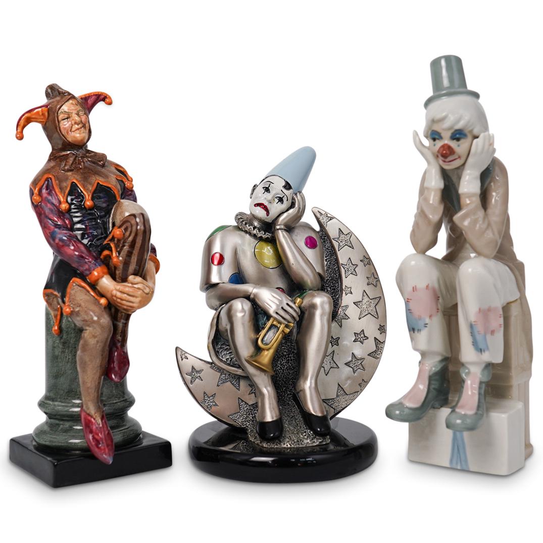(3 Pc) Collection of Clown Statues (1 of 8)