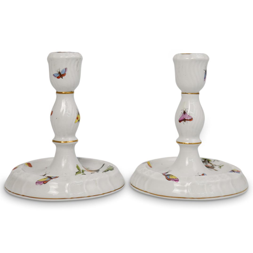 (2 Pc) Herend Porcelain "Rothschild" Candlesticks (1 of 5)