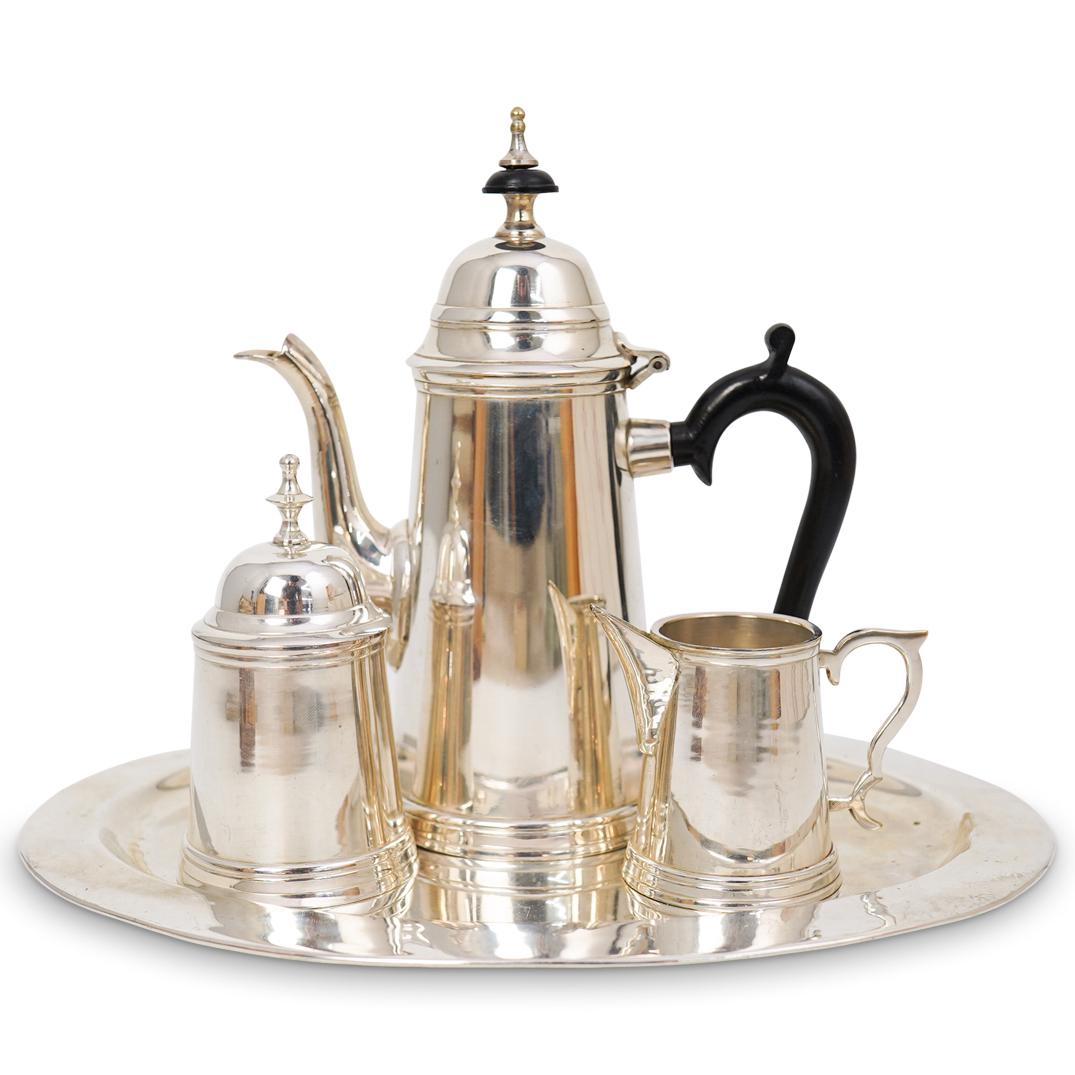 (4 Pc) English Silver Plated Tea Set (1 of 3)