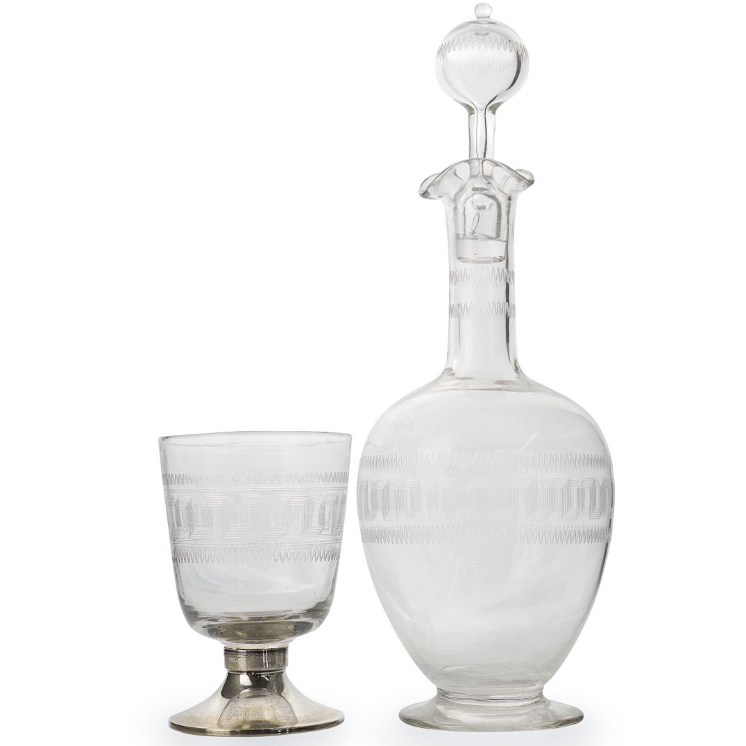 Silver Mounted Glass & Decanter Set (1 of 3)