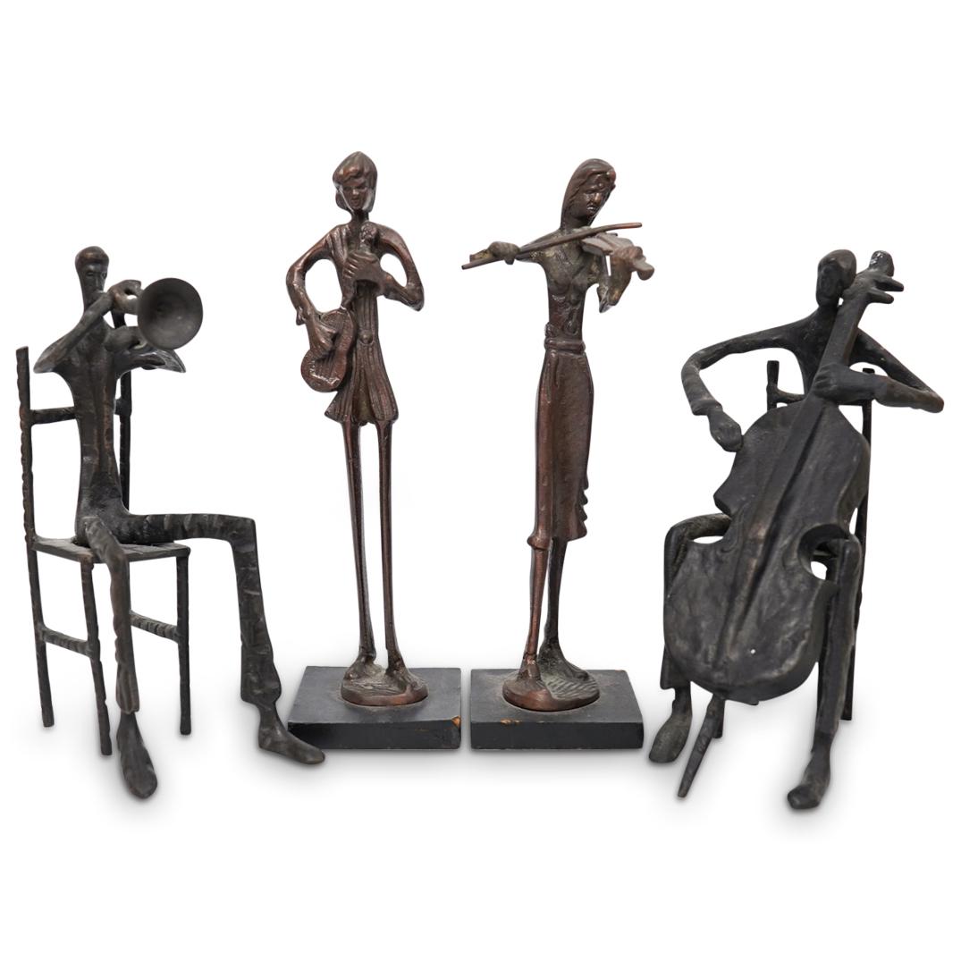 (4 Pc) Cast Iron Jazz Figural Quartet (1 of 4)