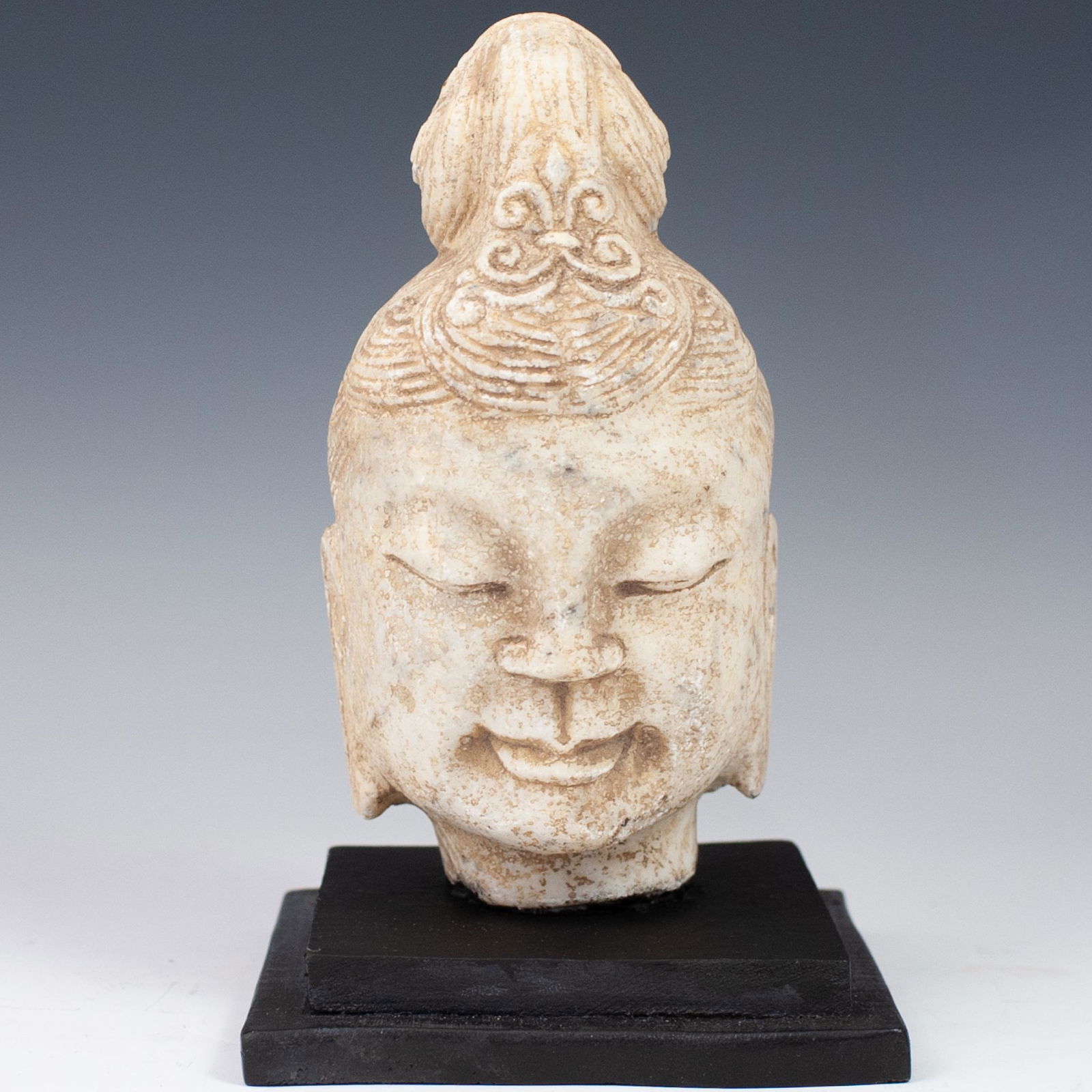 Chinese Solid Stone Buddha Bust (1 of 4)