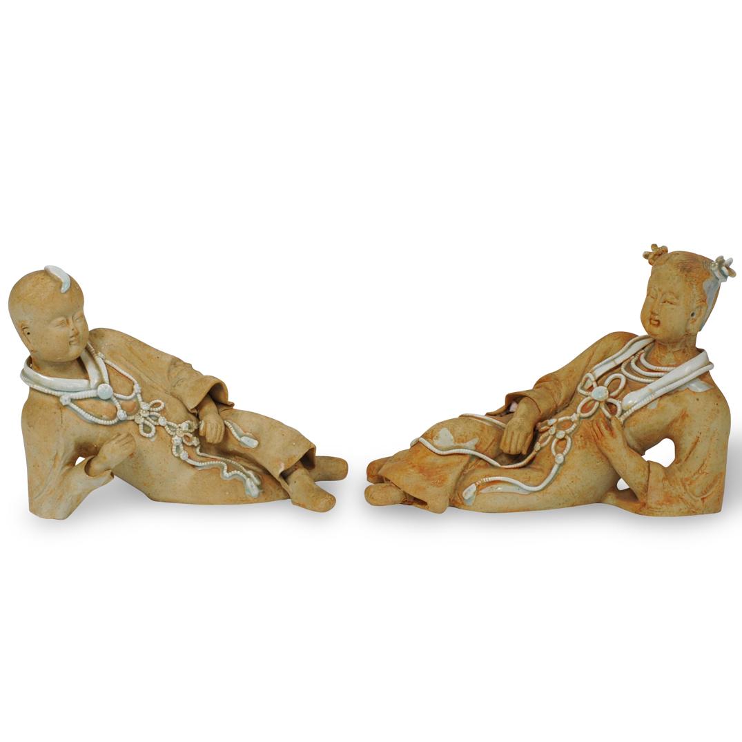 Pair of Chinese Reclining Figures (1 of 6)