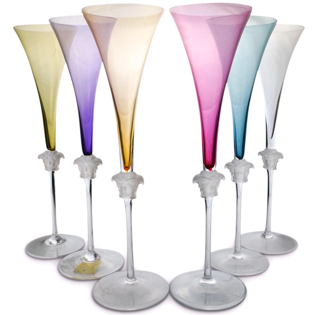 (6 Pc) Rosenthal Versace Crystal "Medusa Lumiere" (1 of 5)