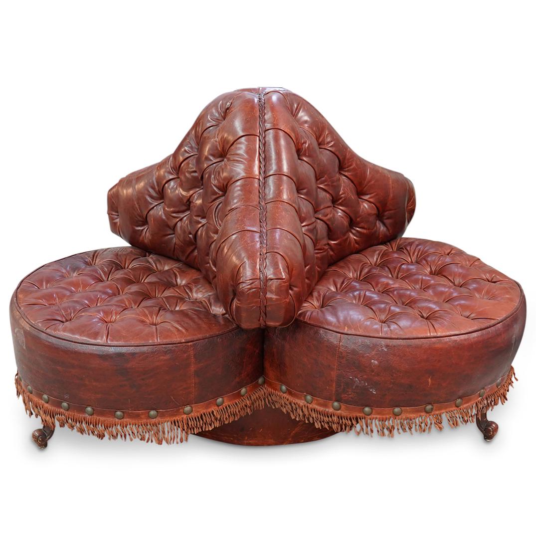 Buttoned Leather Chesterfield Style Lobby Sofa (1 of 6)