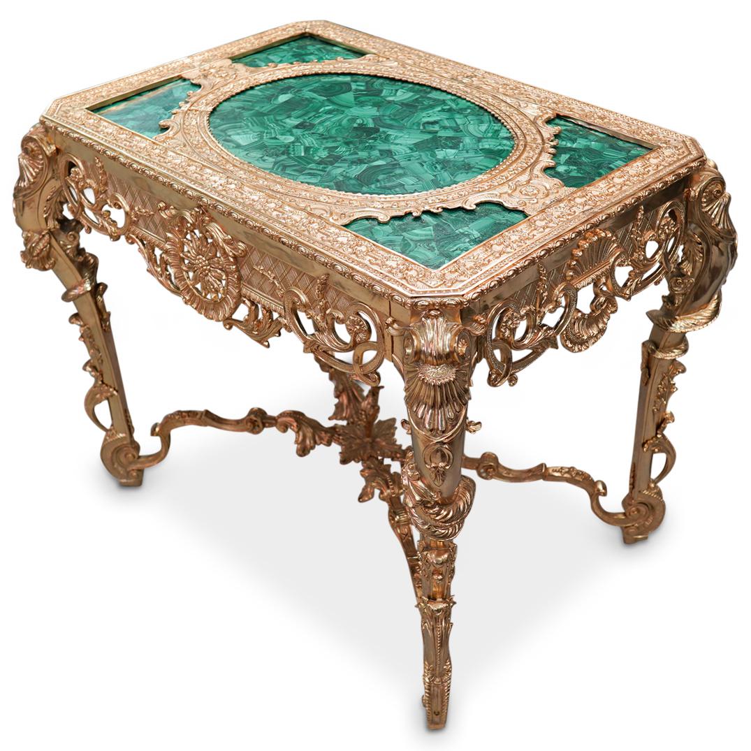 Imperial Style Malachite and Gilt Bronze Table (1 of 10)