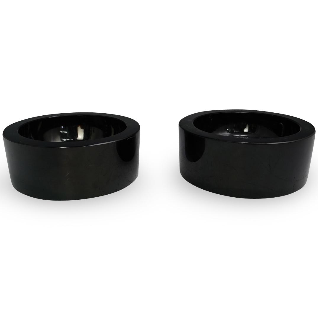 A Pair Of Lalique Black Glass Plinths (1 of 3)