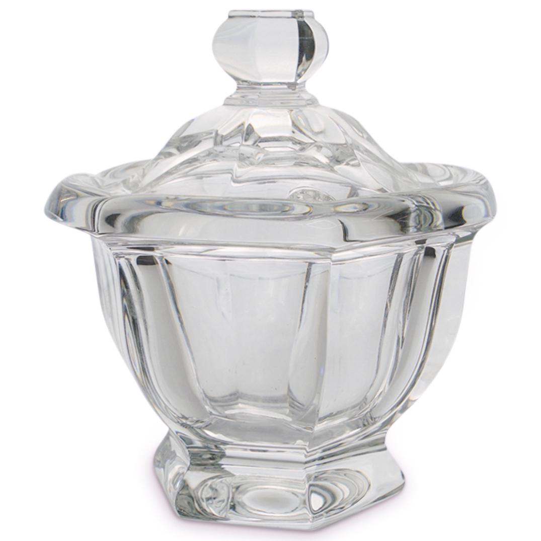 Baccarat Crystal "Missouri" Jam Jar: DESCRIPTION: Baccarat crystal "Missouri" jam jar adorned with curved contours along the body and a bell shaped lid topped with a round knob. Marked under the lid "Baccarat France" CIRCA: 20th Century 