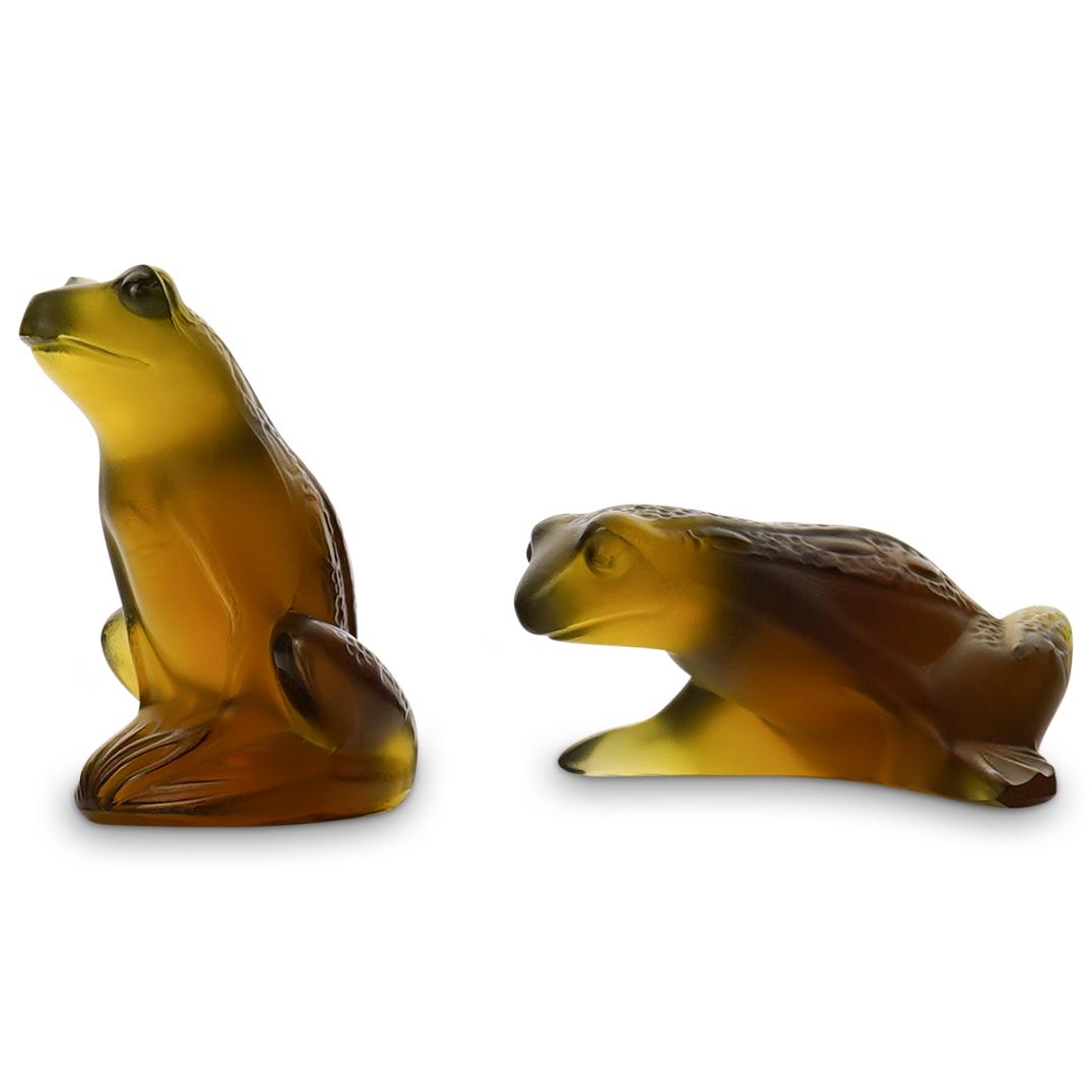 (2 Pc) Lalique "Antinea Rainette" Frogs (1 of 4)