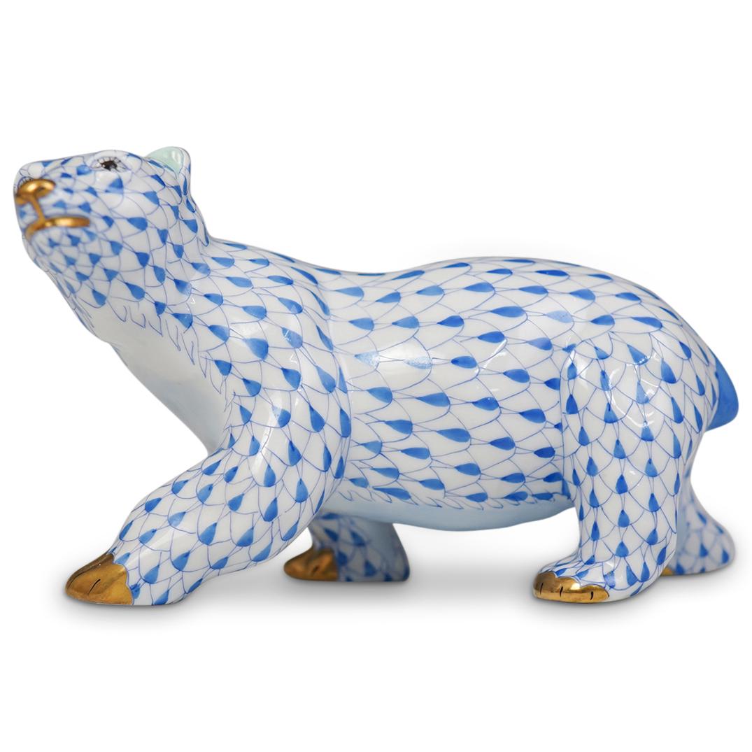 Herend Porcelain Fishnet Polar Bear (1 of 4)
