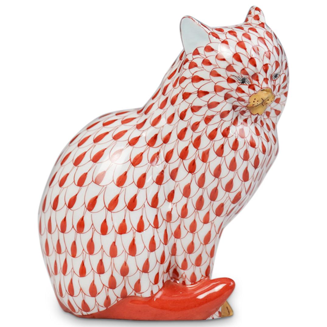 Herend Porcelain Fishnet Cat (1 of 4)