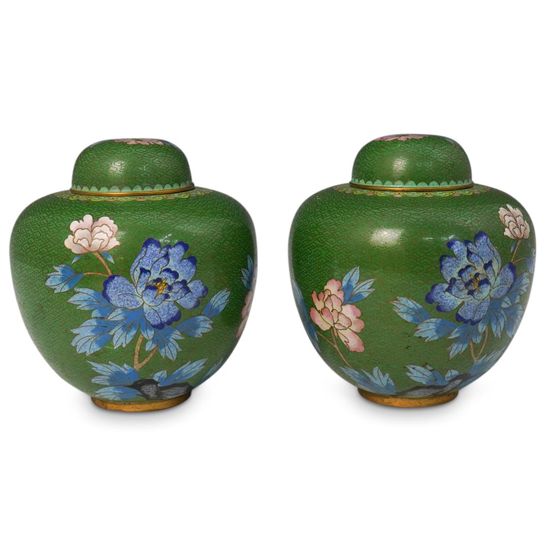 Pair Of Chinese Cloisonne Ginger Jars (1 of 5)