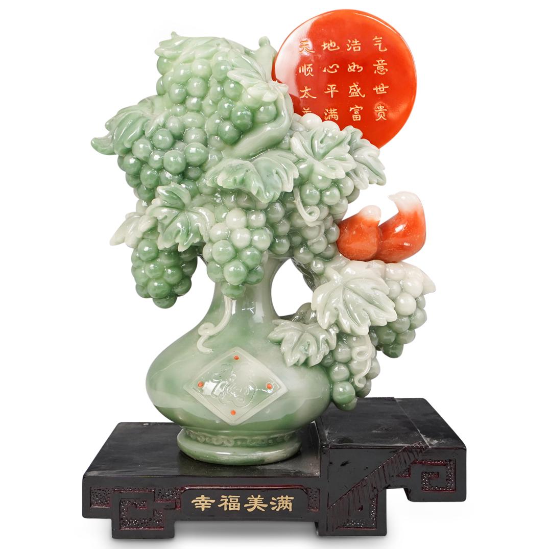 Pair Of Chinese Faux Jade Statues (1 of 9)