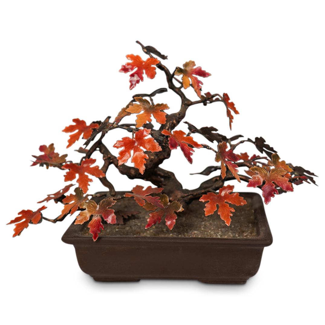 Enamel & Copper Maple Leaf Tree (1 of 4)