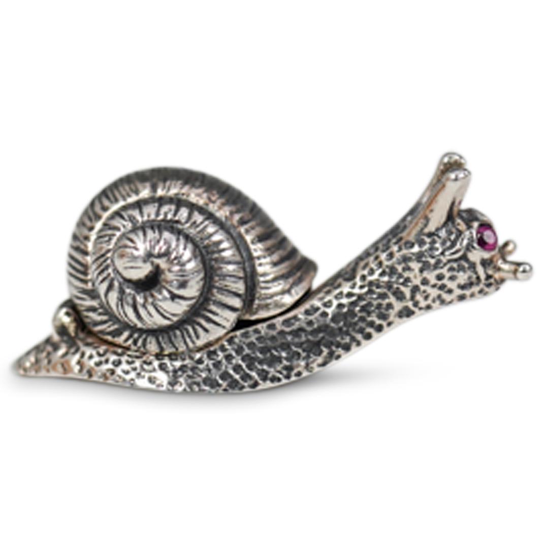 Sterling Silver Snail Pill Box (1 of 3)