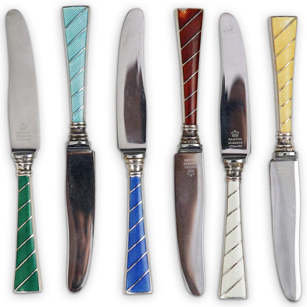 (6 Pc) Raadvad Sterling Silver Miniature Butter Knives (1 of 3)