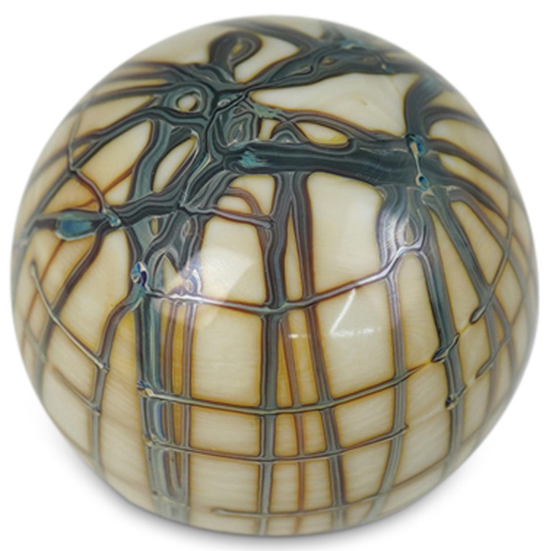 Signed John J. Byron Art Glass Paperweight (1 of 4)