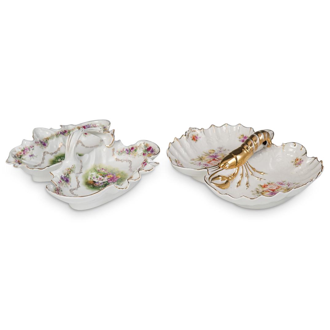 (2 Pc) Porcelain Condiment Caddies (1 of 7)