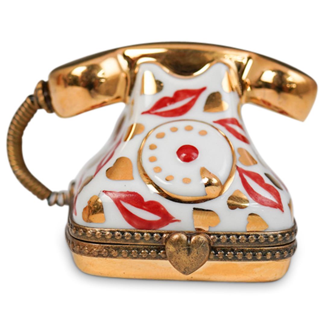 Limoges Porcelain Telephone Pill Box (1 of 4)