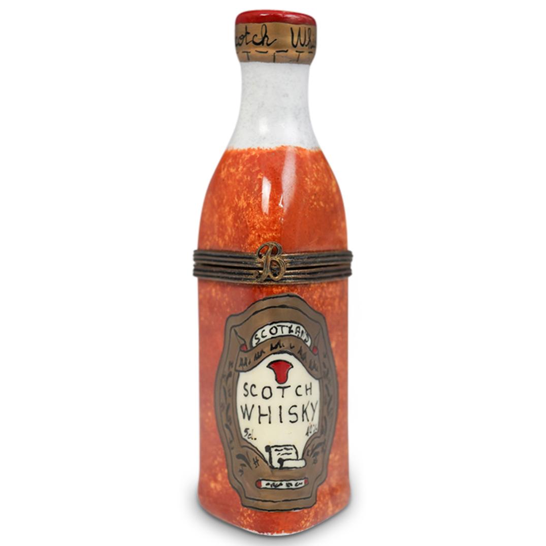 Limoges Porcelain Whisky Bottle Pill Box (1 of 4)