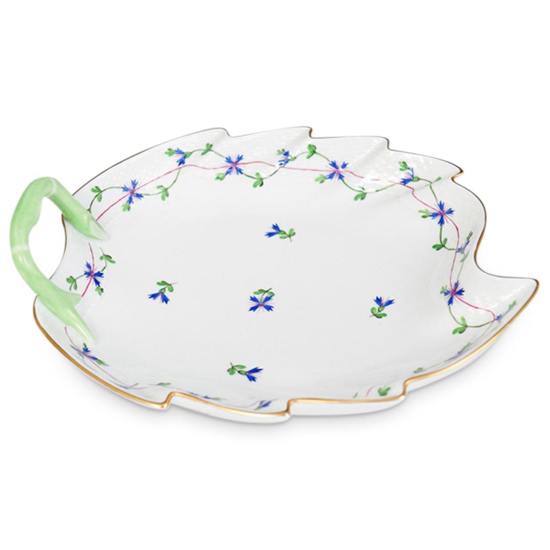 Herend Blue Garland Porcelain Leaf Plate (1 of 4)