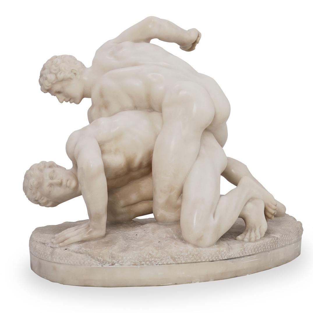 "The Wrestlers" Marble Sculpture (1 of 8)