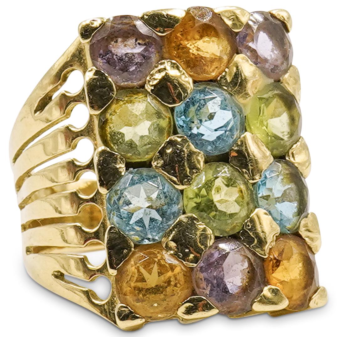 Italian 18k Gold and Multi Stone Ring (1 of 4)