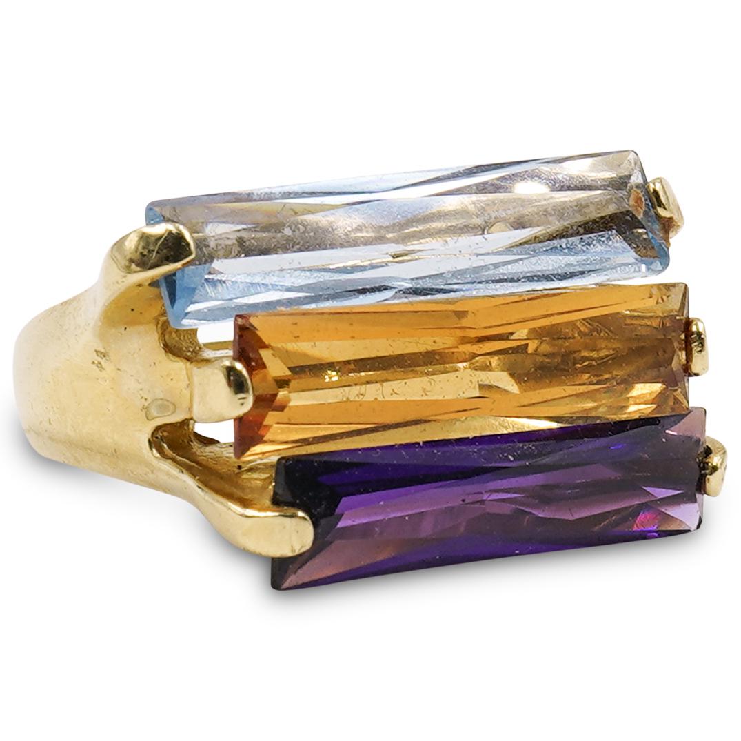 Italian 14k Gold and Multi Stone Ring (1 of 5)