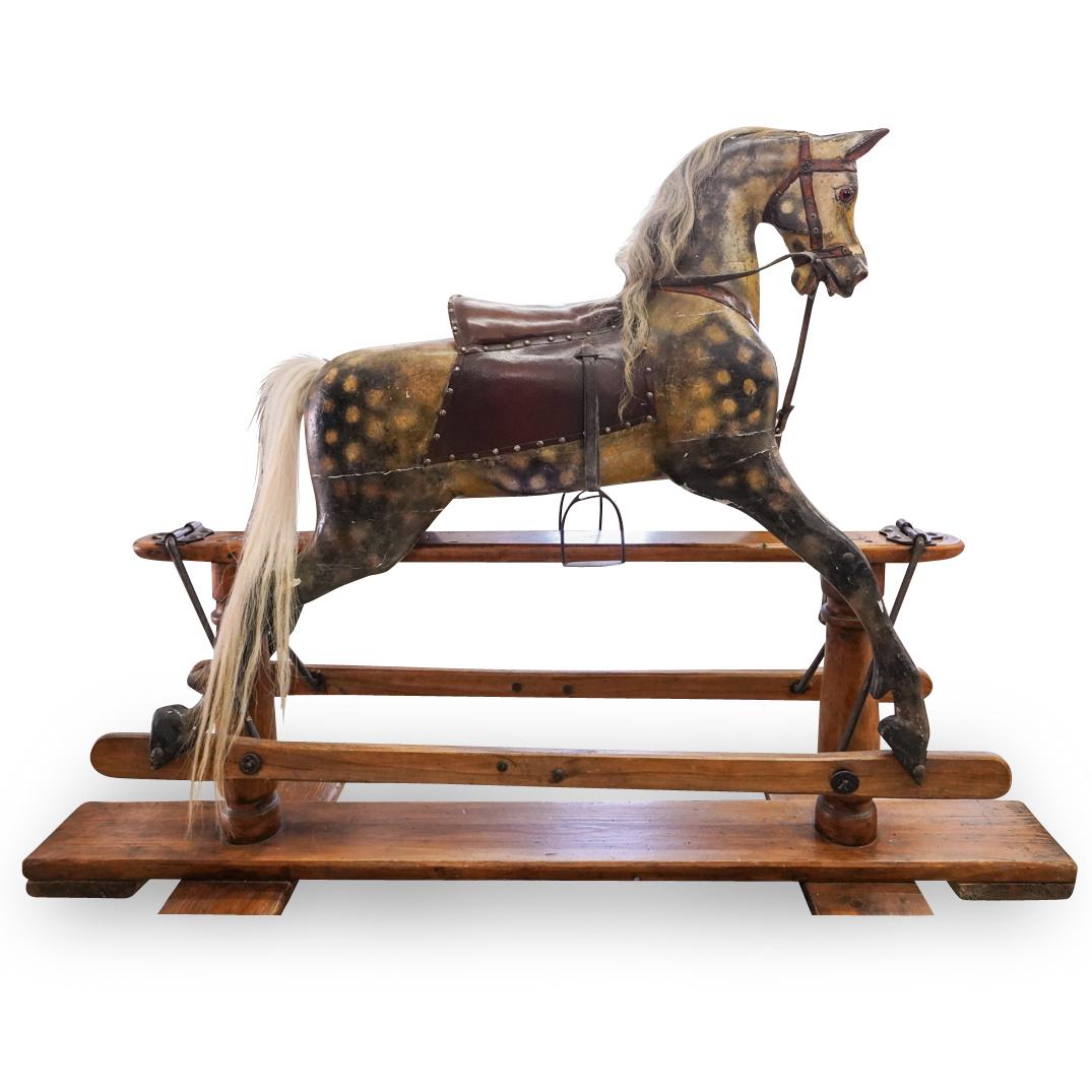 Victorian Carved Wood Rocking Horse (1 of 7)