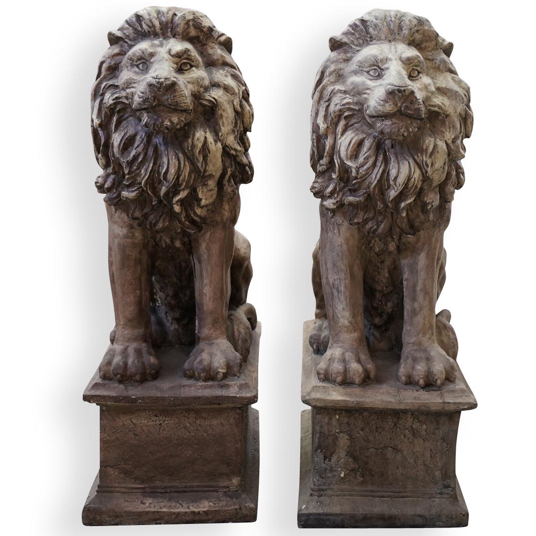 Large Plaster Lion Statues (1 of 6)