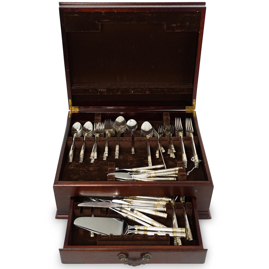 (93 Pc) Wallace Silver "Golden Aegean Weave" Flatware (1 of 7)