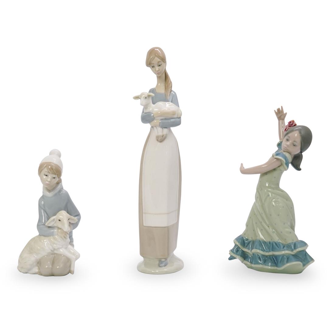(3 Pc) Lladro Porcelain Figurines (1 of 9)