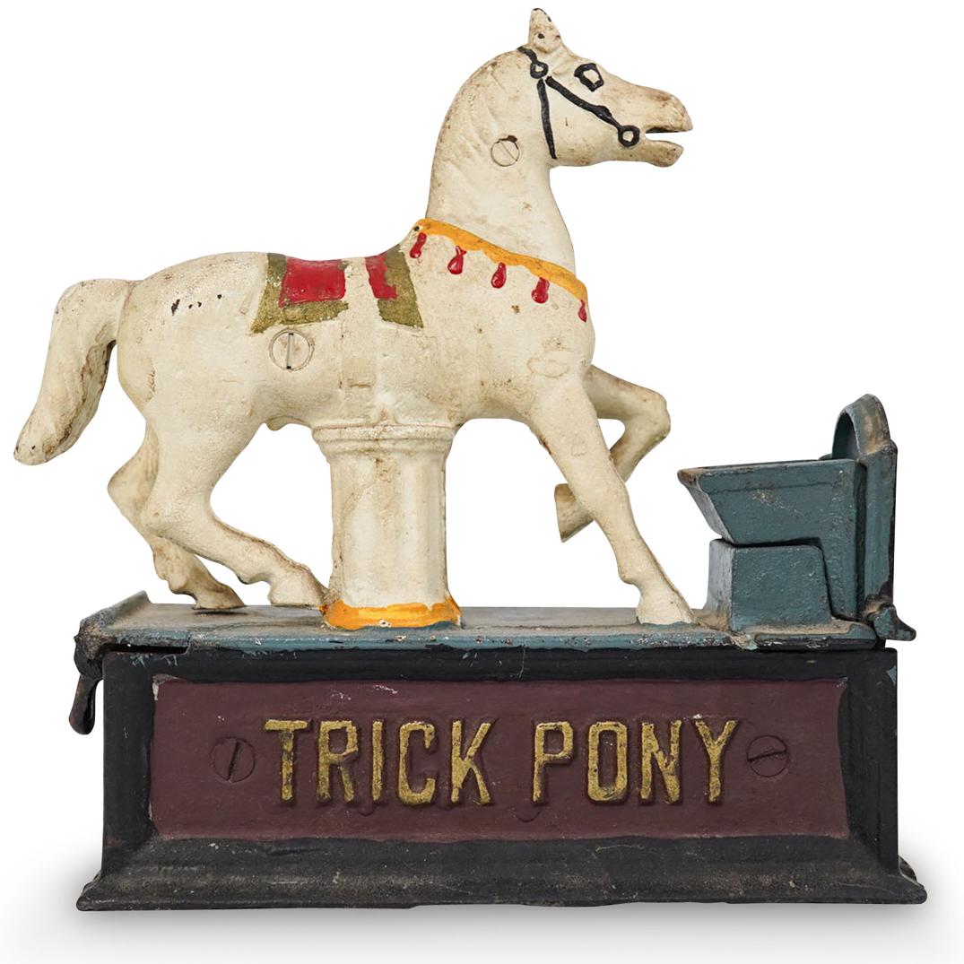 Mechanical Cast Iron "Carousel Horse" Coin Bank (1 of 4)