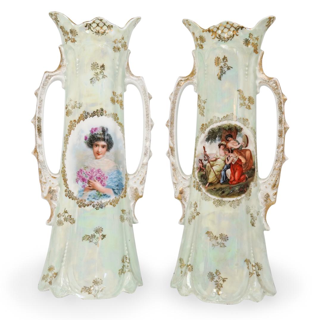 Pair of Prov Saxe Es Porcelain Vase (1 of 5)