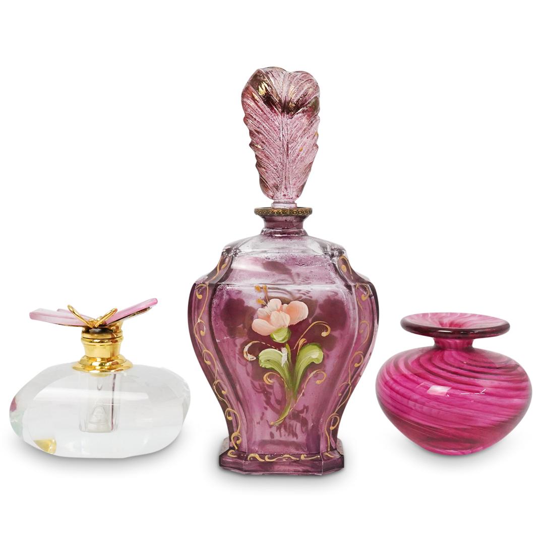 (3 Pc) Group Of Misc. Glass Perfume Bottles (1 of 7)