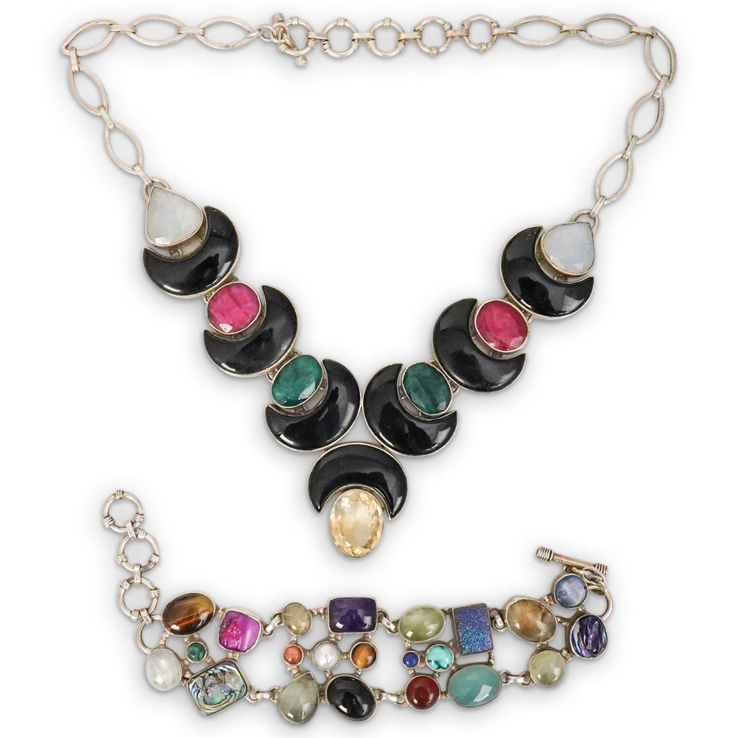 (2 Pc) Sterling Silver and Semi Precious Stone Jewelry (1 of 4)