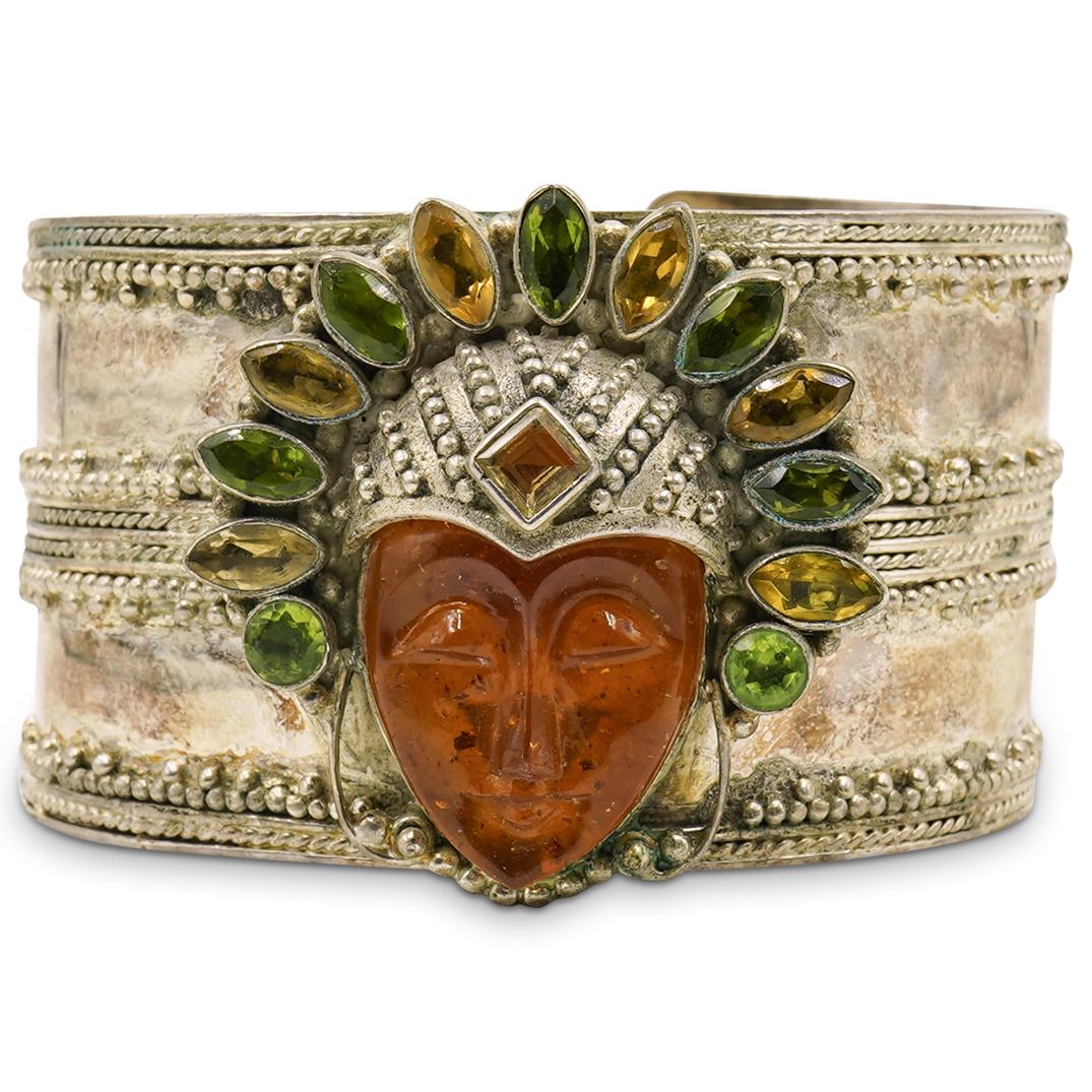 Sterling Silver and Semi Precious Stone Cuff (1 of 3)