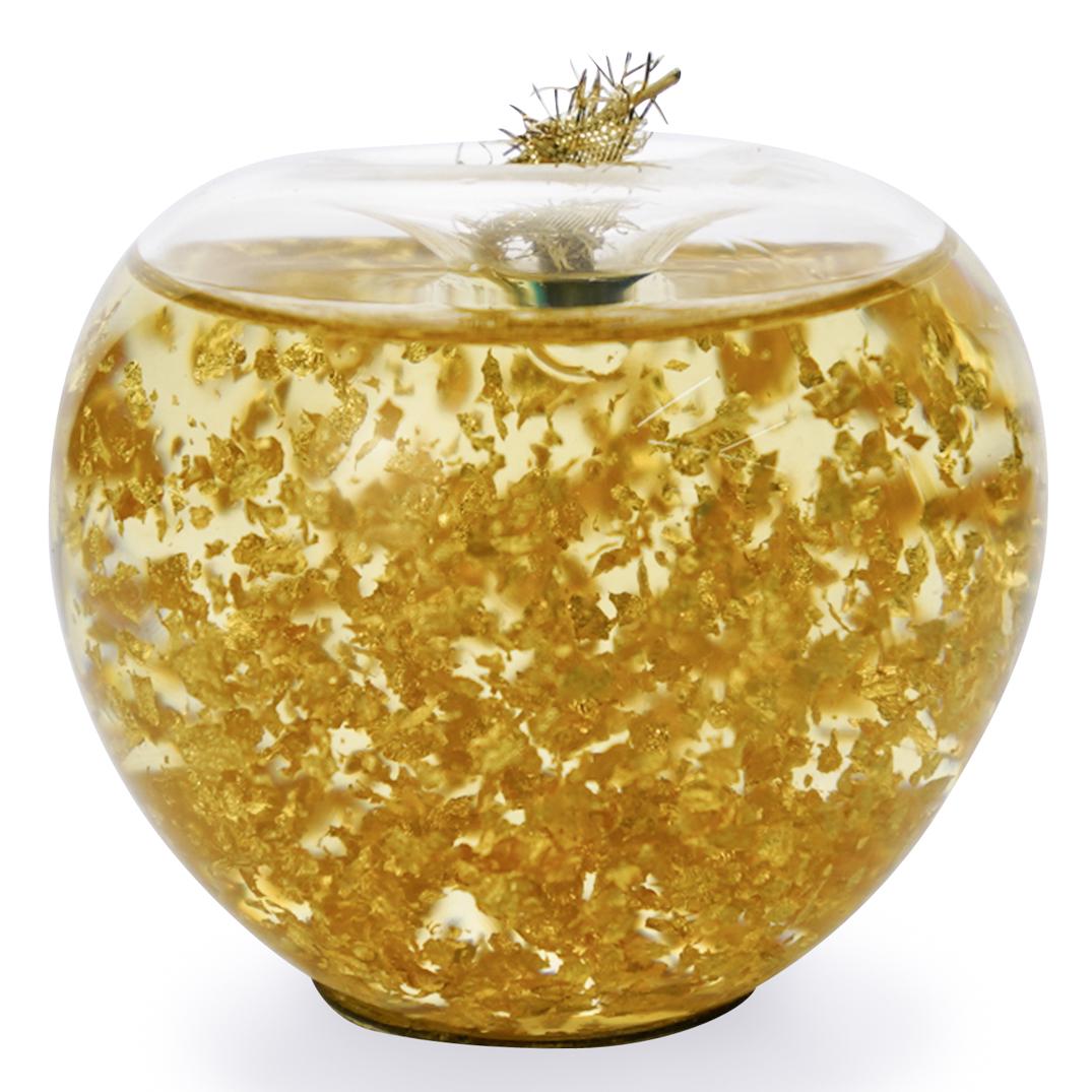 Golden Flow Studios 23k Gold Apple Snow Dome (1 of 3)