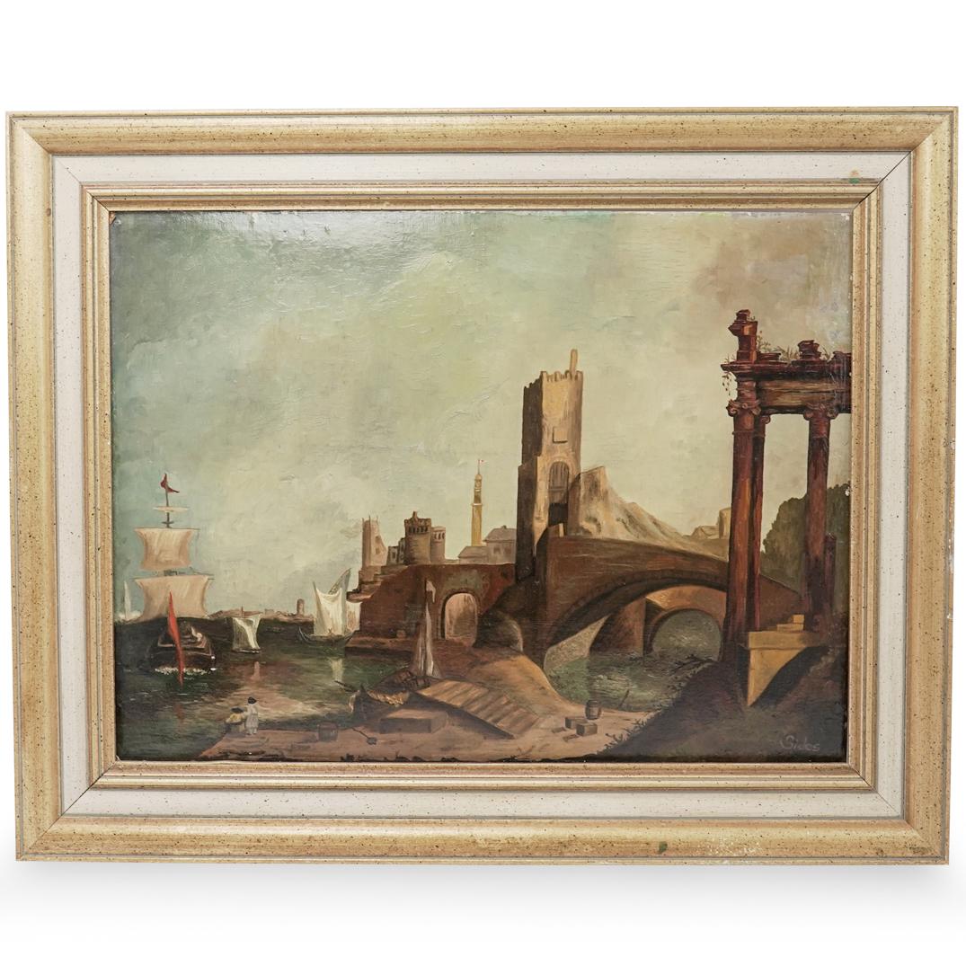 Italian Signed Oil On Board Painting (1 of 5)