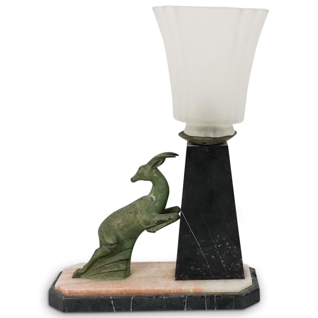 Art Deco Leaping Ibex Table Lamp (1 of 6)
