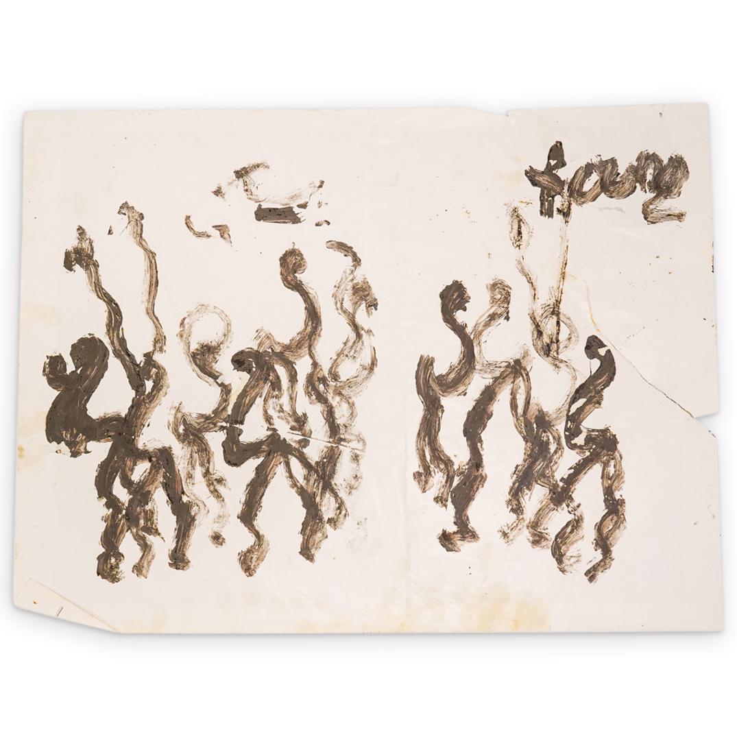 Purvis Young (American 1943-2010) Painting on Advert (1 of 4)