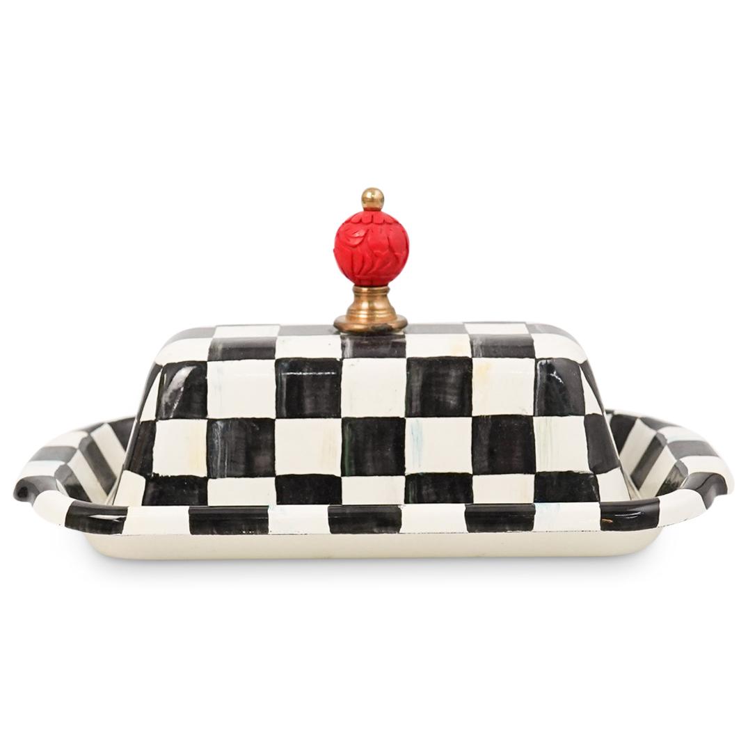 Mackenzie Childs Checkered Butter Dish Nov 04, 2020 Akiba Antiques in FL