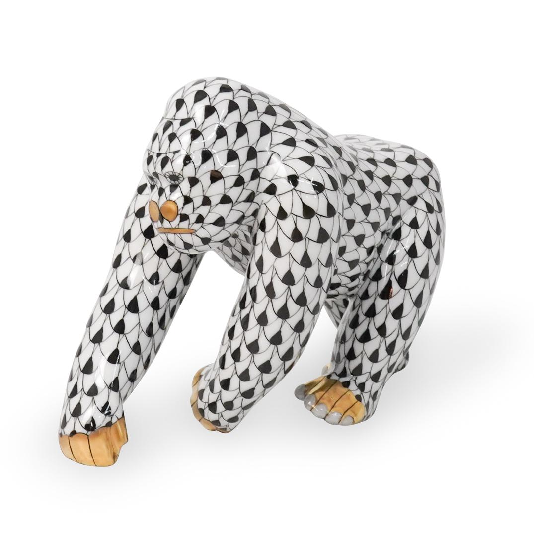 Herend Porcelain Fishnet Gorilla Figurine (1 of 5)